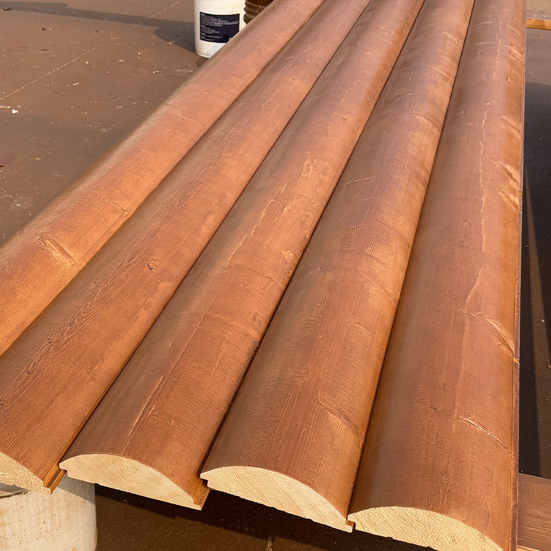 Spruce D-Log siding Spruce D-Log siding
